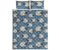 Happy Sheep Pattern Print Quilt Bed Set