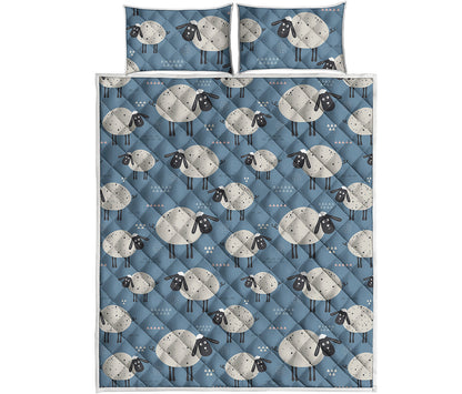 Happy Sheep Pattern Print Quilt Bed Set