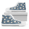 Happy Sheep Pattern Print White High Top Shoes