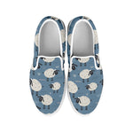 Happy Sheep Pattern Print White Slip On Shoes
