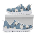 Happy Sheep Pattern Print White Running Shoes