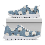 Happy Sheep Pattern Print White Sneakers