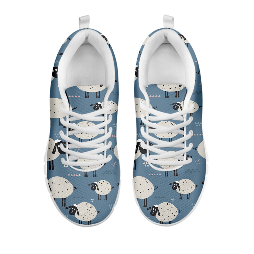 Happy Sheep Pattern Print White Sneakers