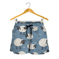 Happy Sheep Pattern Print Women's Shorts