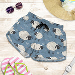 Happy Sheep Pattern Print Women's Shorts
