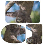 Happy Sloth Print 3 Piece Bath Mat Set