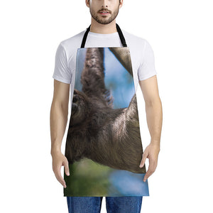 Happy Sloth Print Apron