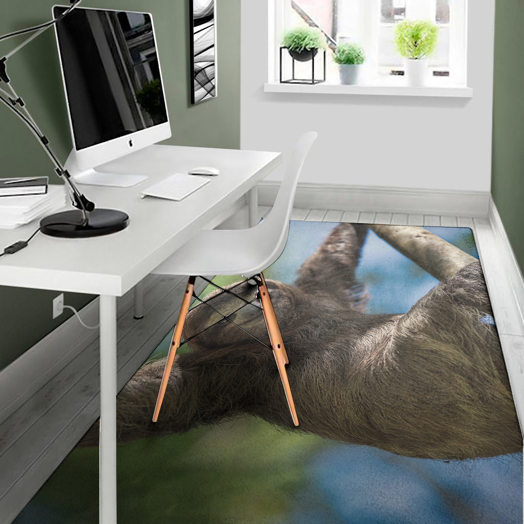 Happy Sloth Print Area Rug