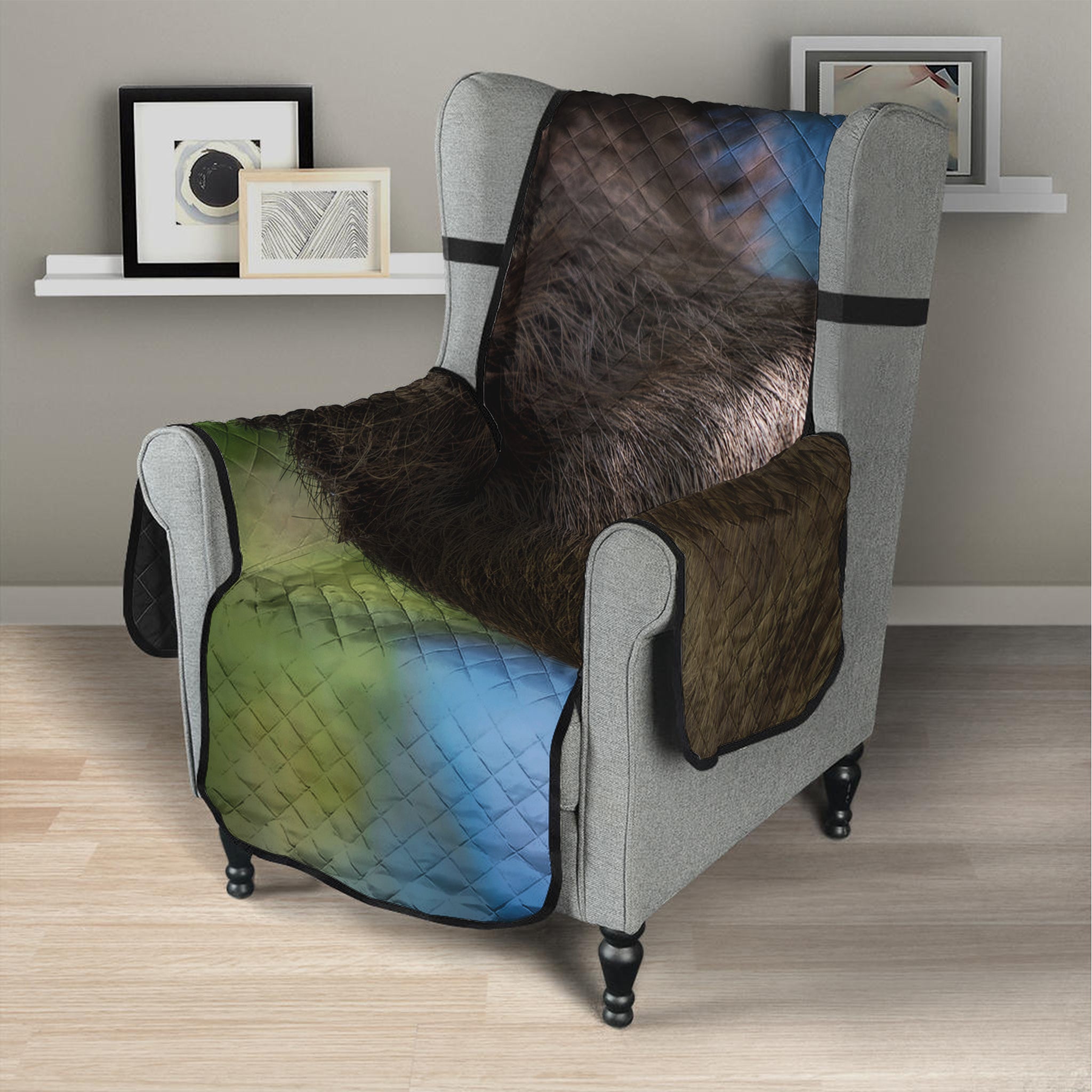 Happy Sloth Print Armchair Protector