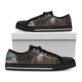 Happy Sloth Print Black Low Top Sneakers