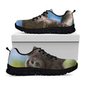 Happy Sloth Print Black Running Shoes