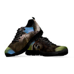 Happy Sloth Print Black Sneakers