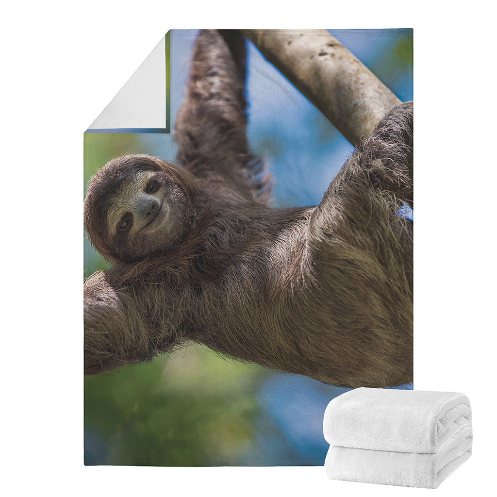 Happy Sloth Print Blanket