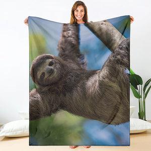 Happy Sloth Print Blanket