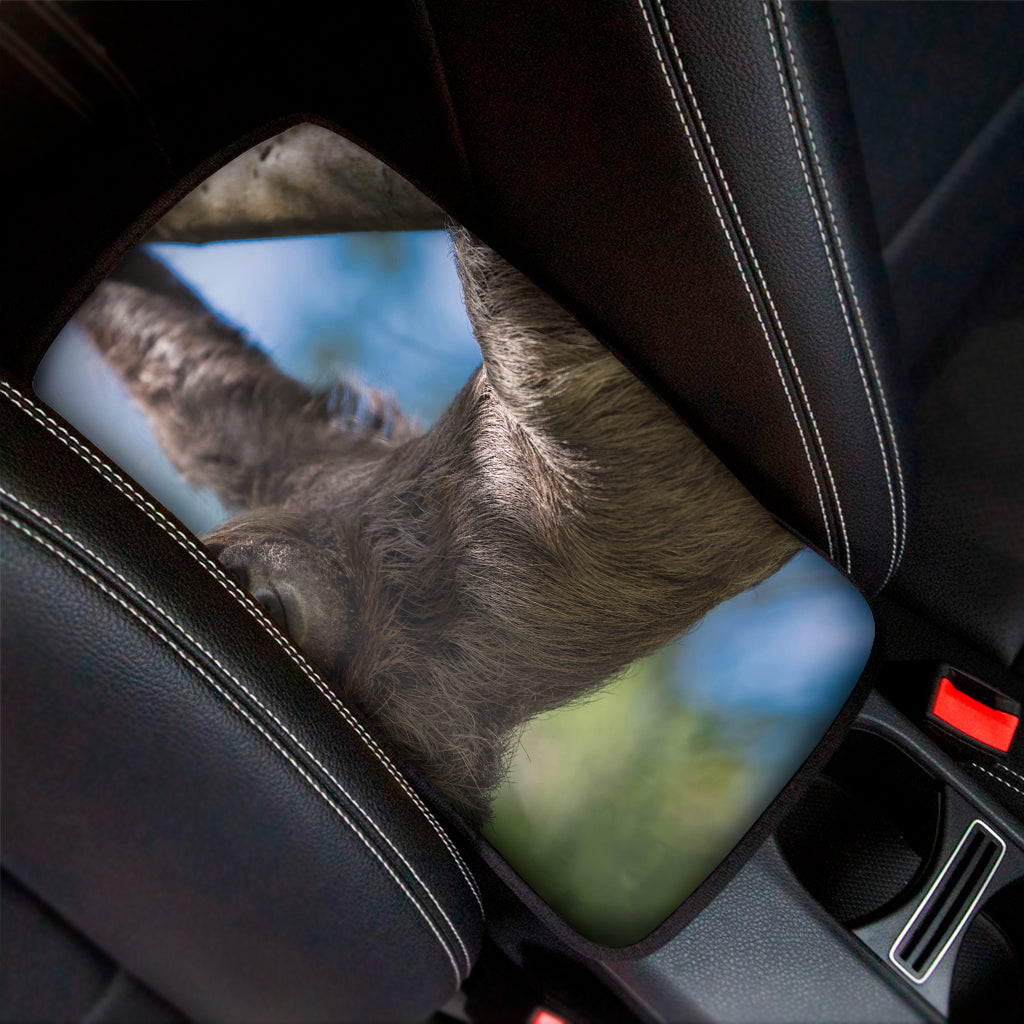 Happy Sloth Print Car Center Console Cover