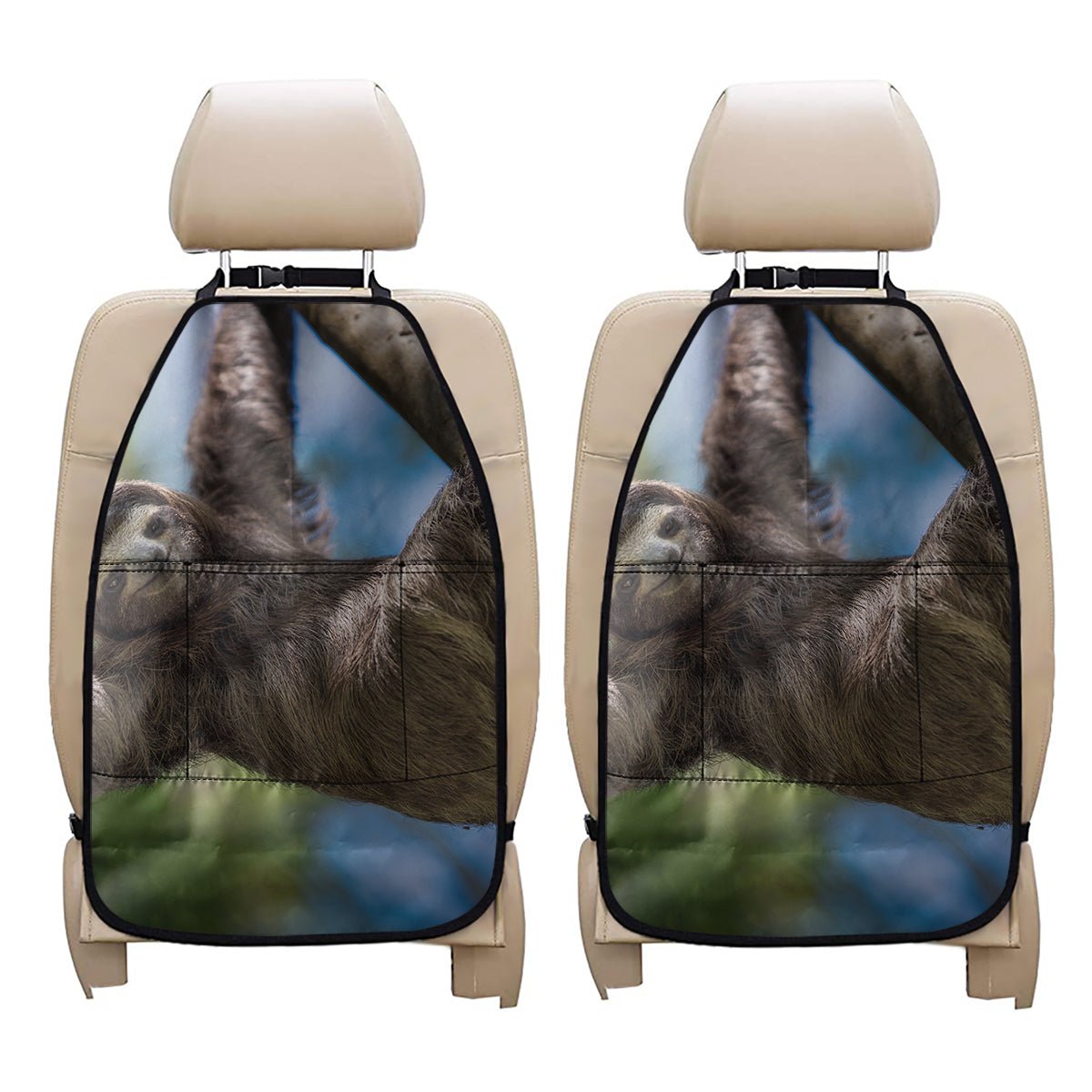 Happy Sloth Print Car Seat Organizers