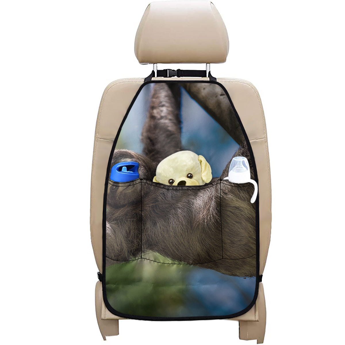 Happy Sloth Print Car Seat Organizers