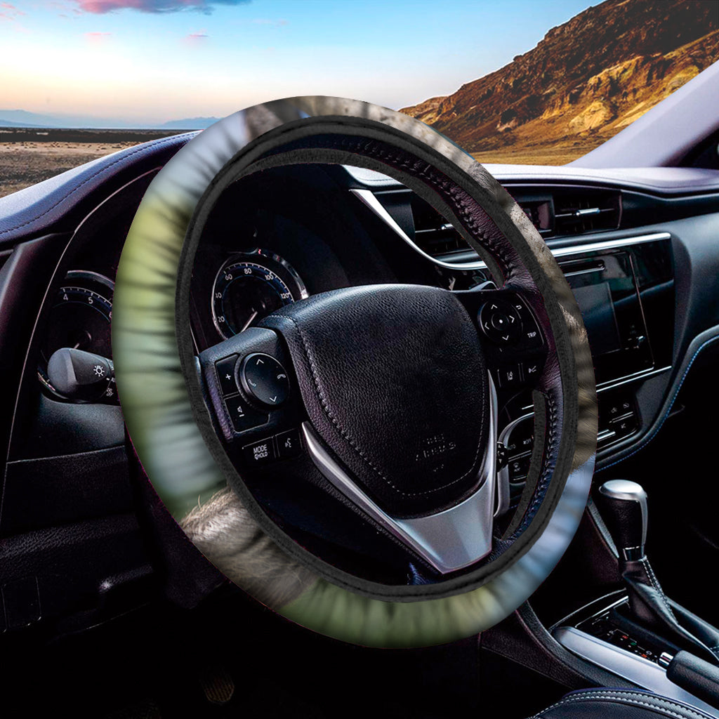 Happy Sloth Print Car Steering Wheel Cover