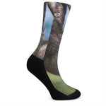 Happy Sloth Print Crew Socks