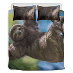 Happy Sloth Print Duvet Cover Bedding Set