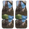 Happy Sloth Print Front and Back Car Floor Mats