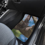 Happy Sloth Print Front and Back Car Floor Mats