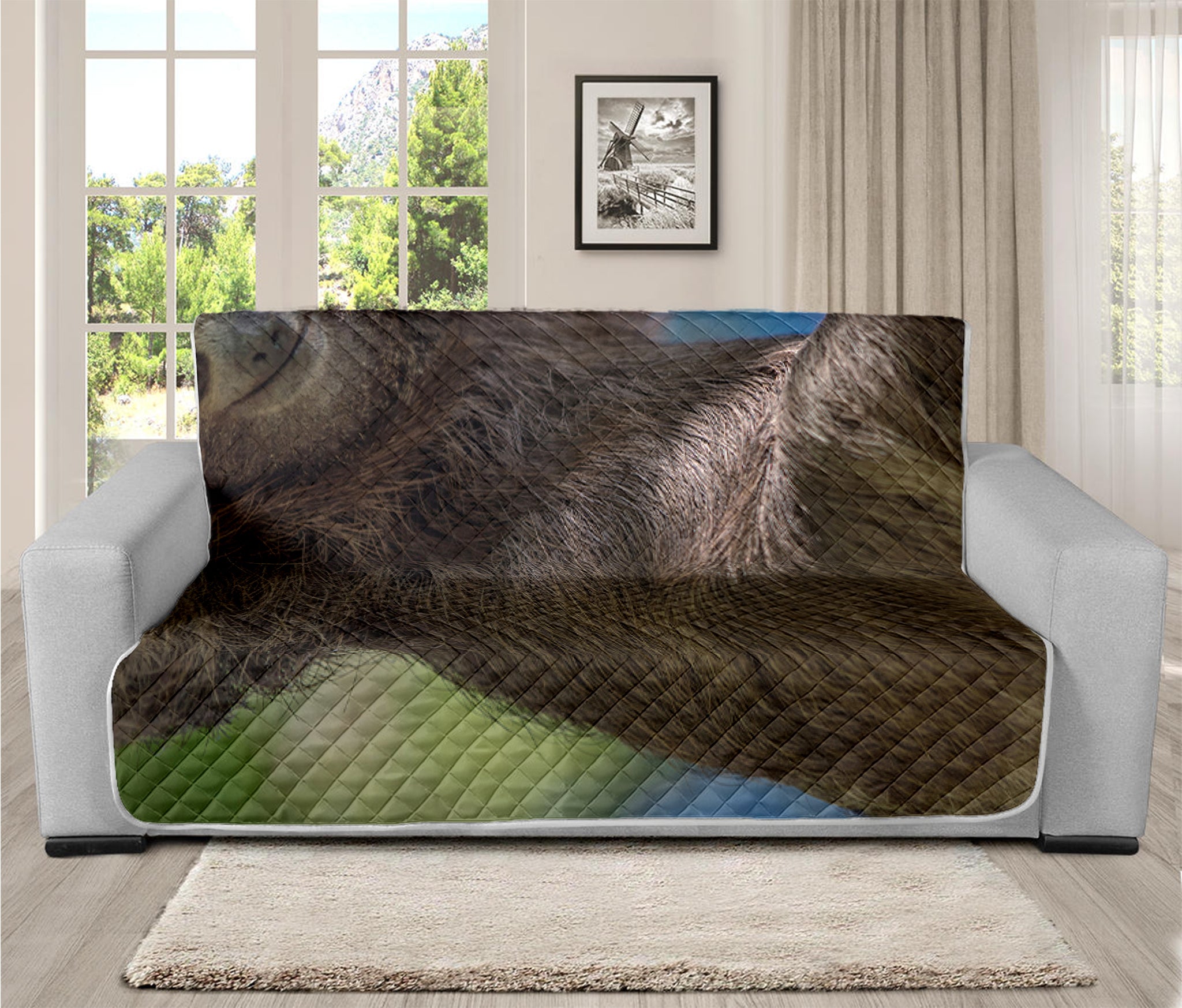 Happy Sloth Print Futon Protector