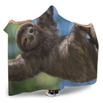 Happy Sloth Print Hooded Blanket