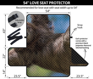 Happy Sloth Print Loveseat Protector