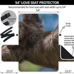 Happy Sloth Print Loveseat Protector