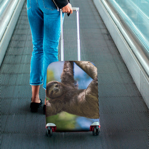 Happy Sloth Print Luggage Cover