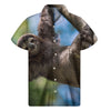 Happy Sloth Print Men's Short Sleeve Shirt