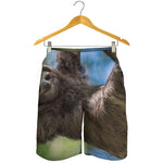 Happy Sloth Print Men's Shorts