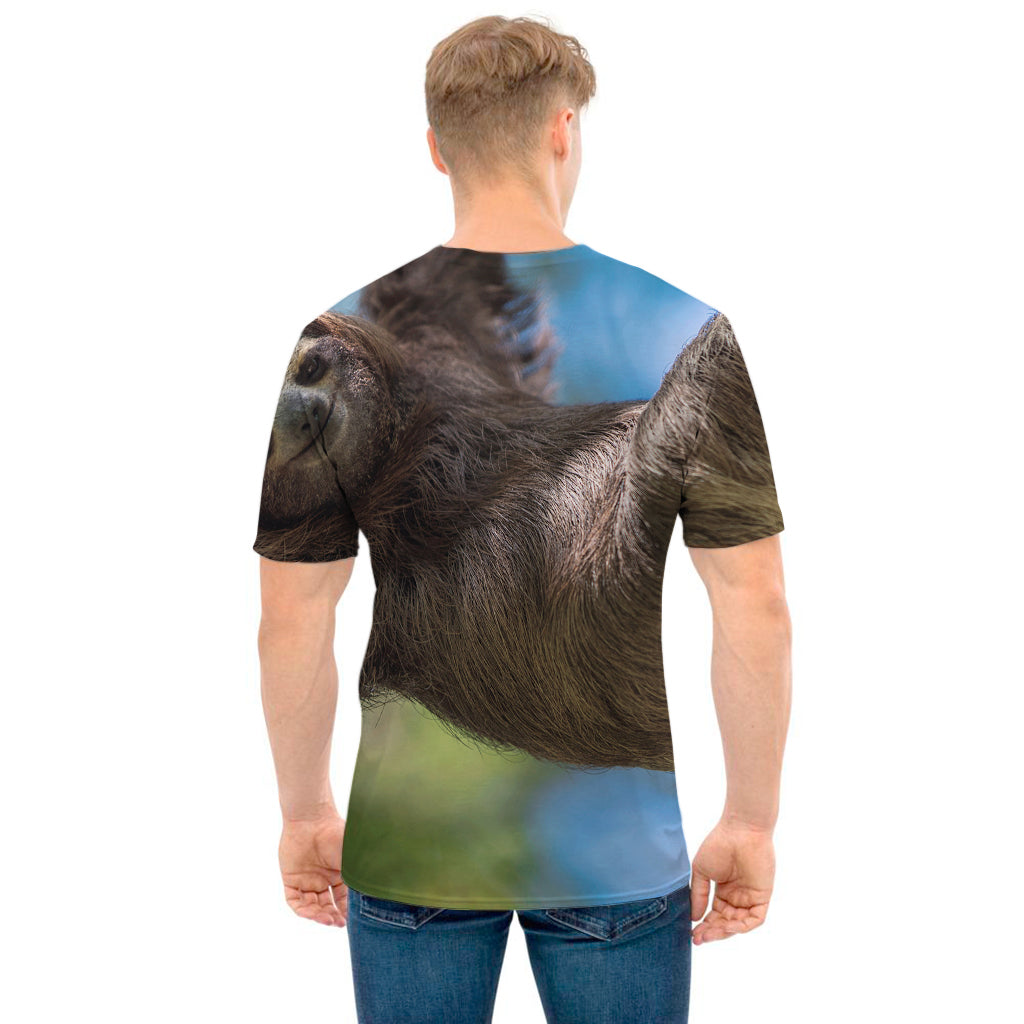 Happy Sloth Print Men's T-Shirt