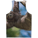 Happy Sloth Print Men's Tank Top