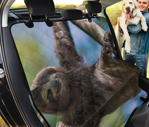 Happy Sloth Print Pet Car Back Seat Cover