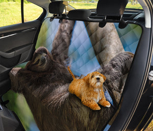 Happy Sloth Print Pet Car Back Seat Cover