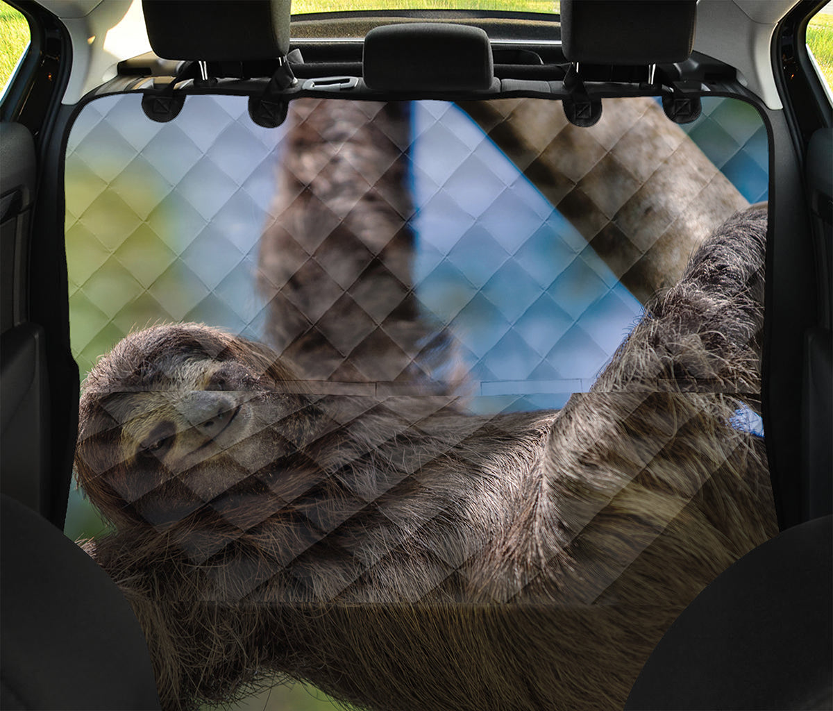 Happy Sloth Print Pet Car Back Seat Cover