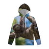 Happy Sloth Print Pullover Hoodie