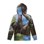 Happy Sloth Print Pullover Hoodie