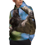 Happy Sloth Print Pullover Hoodie