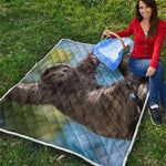 Happy Sloth Print Quilt