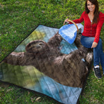 Happy Sloth Print Quilt