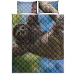 Happy Sloth Print Quilt Bed Set