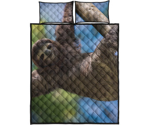 Happy Sloth Print Quilt Bed Set