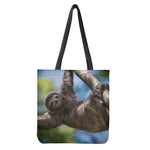 Happy Sloth Print Tote Bag