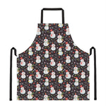 Happy Snowman Pattern Print Apron
