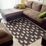 Happy Snowman Pattern Print Area Rug