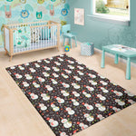 Happy Snowman Pattern Print Area Rug