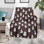 Happy Snowman Pattern Print Blanket
